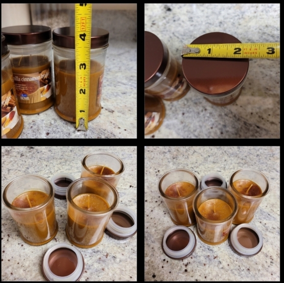 3/$5 Scented Glass Covered Jar Vanilla Cinnamon Brûlée 3.5oz Candles - Picture 4 of 13